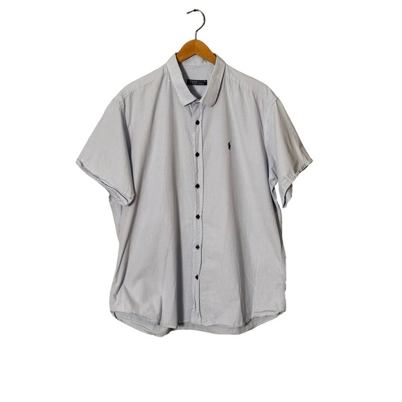 Polo Ralph Lauren Other - Polo Ralph Lauren Mens 3XL Blue White Gingham Slim Fit Short Sleeve Shirt